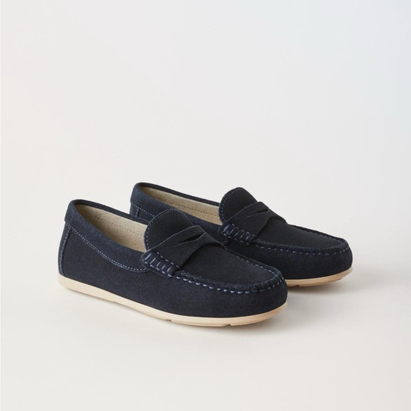Kids Zara Loafers Navy Blue sz: 33 (8.2 inches) - Picture 1 of 10